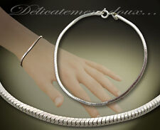Bracelet Snake en Argent Massif 925, maille carrée, mixte - B-ARG-2 - 19 cm