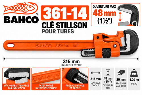Bahco 361 clé - 361-14, stillson