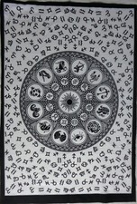 Astrologie indienne murale mandala déco maison tapisserie coton bohème art