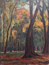 Tableau  ancien huile paysage Clairière expre Jan Jacob Ten Kate II (1883- 1969)