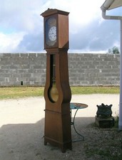 PENDULE COMTOISE XXe Mouvement 8 jours BALANCIER LYRE CAISSE EN CHENE FONCTIONNE