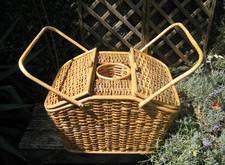 Panier à Pique Nique Vintage en Osier 45 x 35 cm