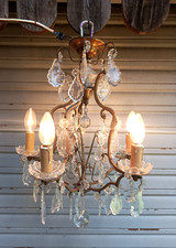 Rare ancien lustre cage en