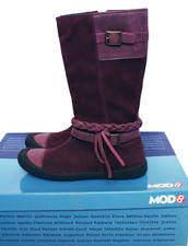 MOD8 bottes NEUVES CUIR DOUBLÉ CUIR prune chaussures fille EUR 36
