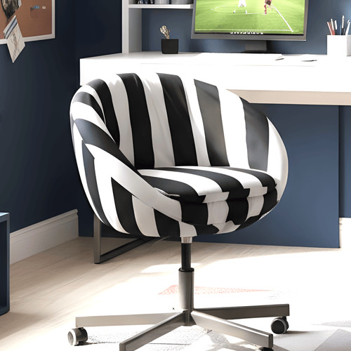 Black and white stripe - black,