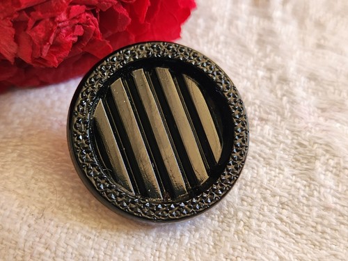 Bouton ancien verre noir - en,