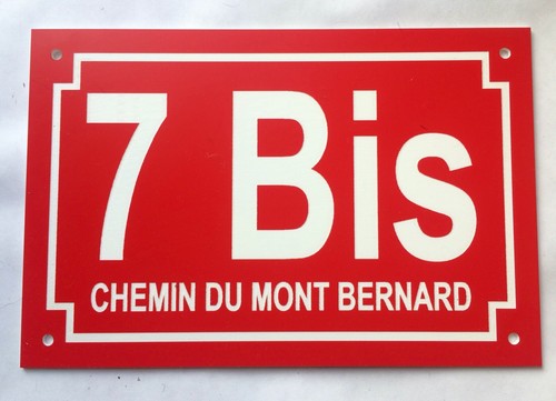 Plaque pvc numero rue de - numero,