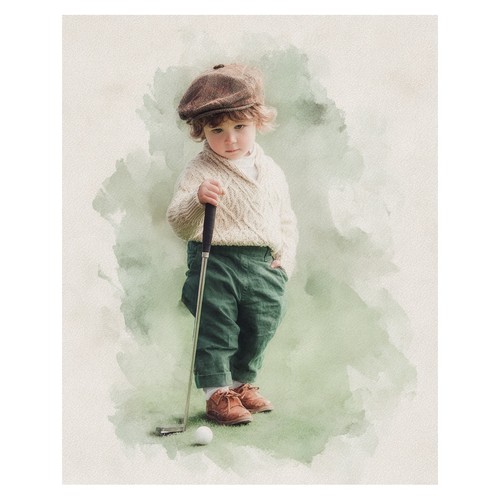 Affiche vintage enfant golfeur - vintage,