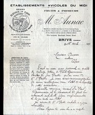 BRIVE (19) BRESSE CHICKENS GEESE from TOULOUSE TURKEYS from SOLOGNE "AUNAC" in 1931