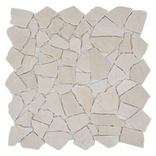 Bruchmosaik Polygonal Marbre Pierre Naturelle Vieux Blanc Botticino Anticato