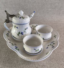 SERVICE A CONDIMENT POT A MOUTARDE PORCELAINE PROBABLE MEHUN CHARLES PILLIVUYT