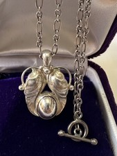 Georg Jensen Leaf 1994 Heritage Collection Sterling Silver Chain Necklace