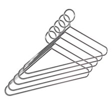5x Cintre en acier 6 mm avec barre pour pantalon, stable et anti-vol, chromé