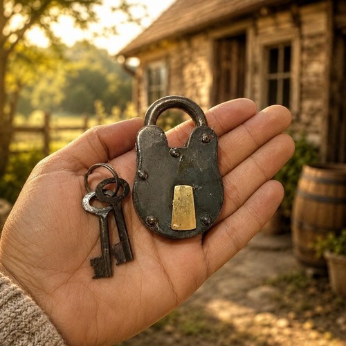 Cadenas vintage fer - cadenas, massif