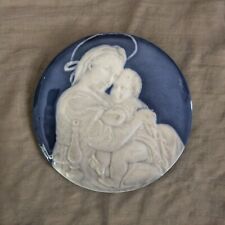 Limoges porcelain plaque Taraud religious virgin to child 
