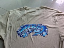 Vtg 90s Piko Hawaiian Surfboard Wear T-Shirt Sz L Beige Cotton Single Stitch 