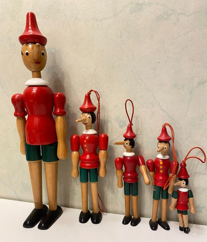 Lot figurines bois - lot, pinocchio