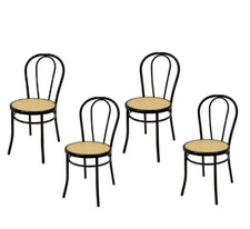 4 CHAISES VIENNA N MÉTAL NON EMPILABLE FAUSSE PAILLE MAISON HÔTEL RESTAURANT BAR