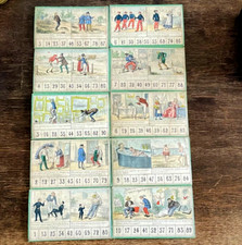 ANTIQUE GAMES - 19th - 10 RARE COMIC LOTTERY CARDS - NARCON Publisher