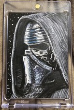 2021 Topps Star Wars Battle Plans Sketch Kylo Ren Cyrus Sherkat Signed 