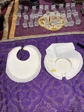 old lot of 2 baby bib collars circa 1950s embroidery