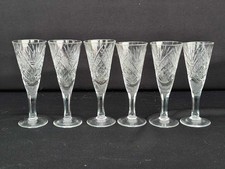 LOT DE 6  VERRES À PIED À LIQUEUR DIGESTIF EN CRISTAL POLOGNE VINTAGE