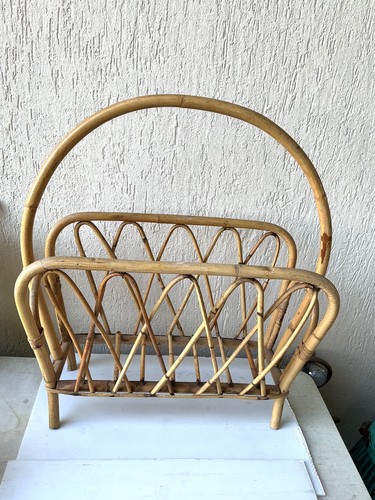 Porte revues vintage bambou - vintage, en