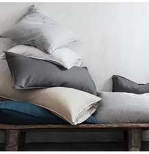 Luxury Prewashed  100%  French Linen Pillowcases, Pack of 2 , Assorted Colors