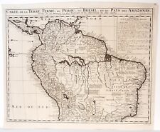 Antique map, Chatelain, Carte de la terre ferme du Perou, du Bresil et .., 1719