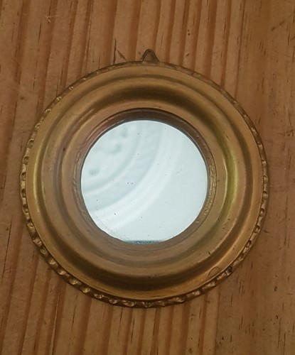 Petit miroir rond doré - rond, ancien