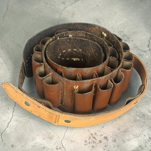 Cartouchière cuir ancienne - cuir,