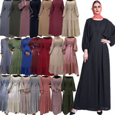Muslim Women Jilbeb Party Gown Islamic Abaya Long Sleeve Maxi Dress Ramadan Robe