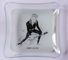 Johnny Hallyday   Cendrier en verre Photo Années 60 - R@RE