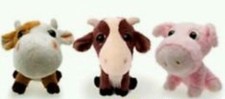 3 ANIMAUX AMICI DELLA FATTORIA PELUCHE PORC VACHE CHÈVRE - Big Headz Plush Toy