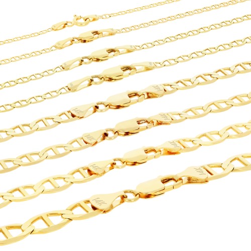 14k jaune massif 2mm 5mm - jaune, 2mm-7.5mm