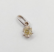 Petit pendentif antique or blanc 18k diamant taille ancienne 0,18 carat (1920)