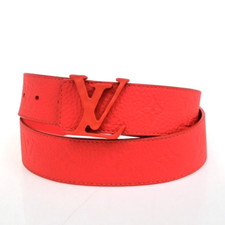 LOUIS VUITTON Ceinture LV Shape Belt  98/38 Taurillon Leather Red MP238 89RL093