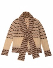 LIU JO Womens Front Tie Cardigan Sweater IT 44 Medium Beige Striped Mohair YI02