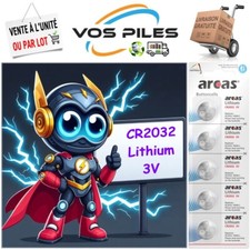 Pile bouton Lithium 3V : CR2032 DL2032 BR2032 ECR2032 EL2032 210 mAh ( Arcas )