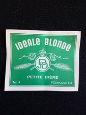 Etiquette bière IDEALE BLONDE vers 1970 brasserie de Polincove 62 pas de calais