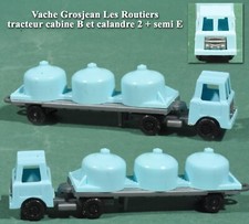 Grosjean Les Routiers cow, tractor, cabin B and grille 2 + semi E sky blue
