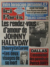 "Johnny Hallyday & Thierry LE LURON" Original Canvas Poster HERE PARIS 1986