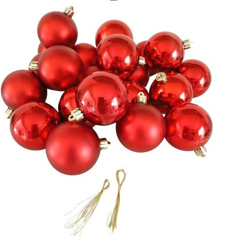 Boules rouge brillante - 22,