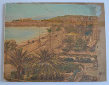 Cannes la croisette old photo retouched process painted circa 1890