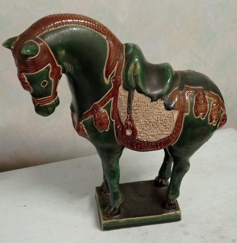 Ancien cheval céramique - cheval, en