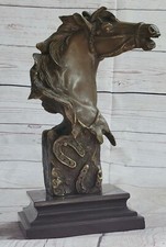 Superbe Bronze Buste Cheval