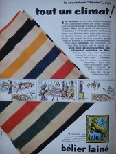 1956 PRESS AD RAM WOOL BLANKET SQUAW ALL CLIMATE - ADVERTISING
