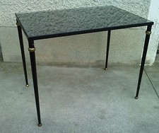 table basse design 50 fer noir