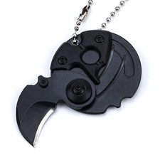 Couteau pliant portable Mini noir militaire de poche multi-outils 8 cm