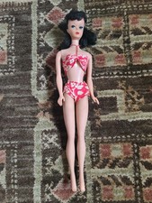 VTG 1958 Brunette Ponytail Barbie Doll #7 Body in Hawaiian Bikini Japan *as-is*